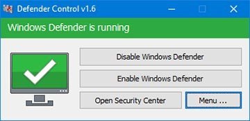disattivare Windows Defender con Defender Control